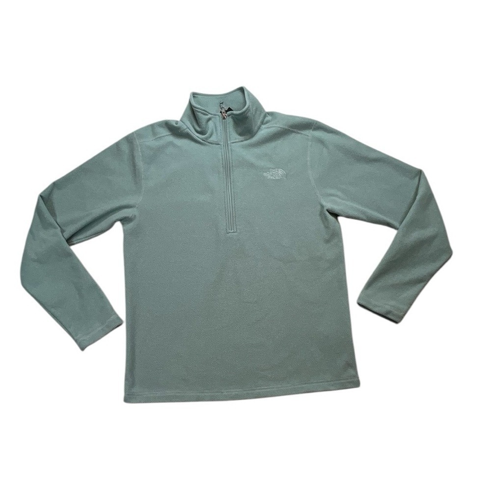 The North Face Mens Textured Cap Rock‎ Quarter Zip Medium Blue Green